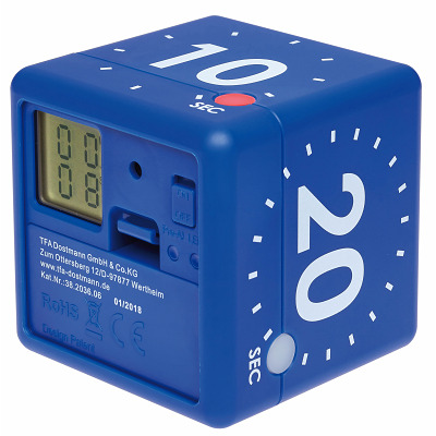 TFA Timer 'Cube', digitaal, Blauw