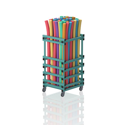 Sport-Thieme Opbergwagen voor zwemnoedels, Aqua, 72x65x132 cm