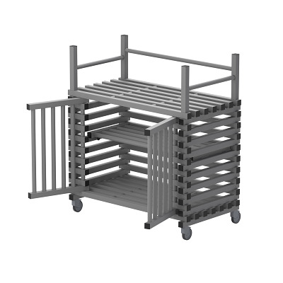 Sport-Thieme Schappenwagen voor zwembaduitrusting by Vendiplas, Grijs, Klein met extra ruimte