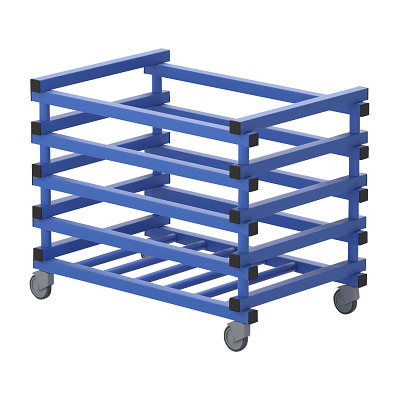Sport-Thieme Transportwagen 'Zwembad' by Vendiplas, Blauw, Voor grote onderdelen zonder deksel