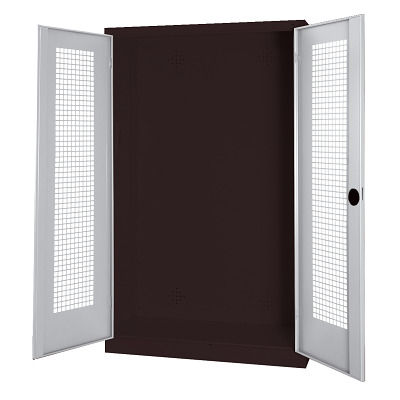 C+P Modulaire kast voor sportuitrusting met geperforeerde plaatstaal vleugeldeuren, HxBxD 195x120x50 cm, Ergo-Lock handgreep, Afzonderlijk slot per kast