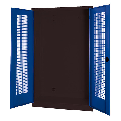 C+P Modulaire kast voor sportuitrusting met geperforeerde plaatstaal vleugeldeuren, HxBxD 195x120x50 cm, Ergo-Lock handgreep, Afzonderlijk slot per kast