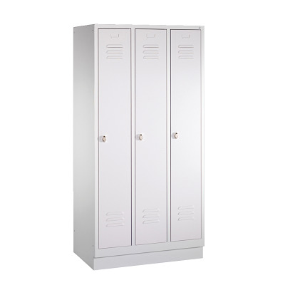 C+P Garderobekast/locker, Lichtgrijs (RAL 7035), 180x90x50 cm/ 3 vakken