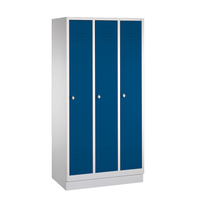 C+P Garderobekast/locker, Gentiaanblauw (RAL 5010), 180x90x50 cm/ 3 vakken