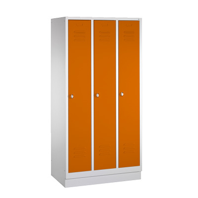 C+P Garderobekast/locker, Geel-oranje (RAL 2000), 180x90x50 cm/ 3 vakken