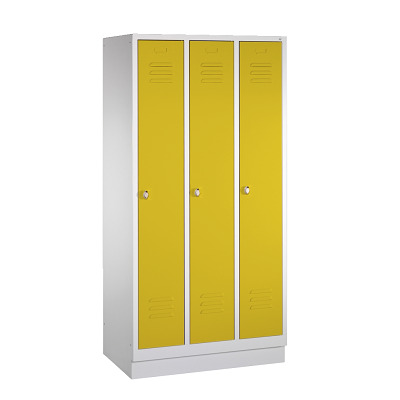 C+P Garderobekast/locker, Fel geel (RDS 080 80 60), 180x90x50 cm/ 3 vakken