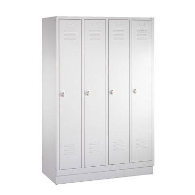 C+P Garderobekast/locker, Lichtgrijs (RAL 7035), 180x119x50 cm/ 4 vakken