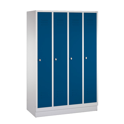 C+P Garderobekast/locker, Gentiaanblauw (RAL 5010), 180x119x50 cm/ 4 vakken