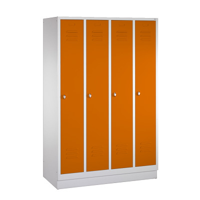 C+P Garderobekast/locker, Geel-oranje (RAL 2000), 180x119x50 cm/ 4 vakken