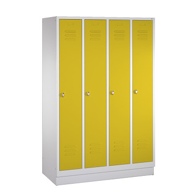 C+P Garderobekast/locker, Fel geel (RDS 080 80 60), 180x119x50 cm/ 4 vakken