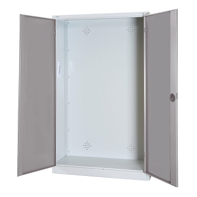 C+P Modulaire kast voor sportuitrusting met geperforeerde plaatstaal vleugeldeuren, HxBxD 195x120x50 cm, Ergo-Lock handgreep, Uniforme vergrendeling