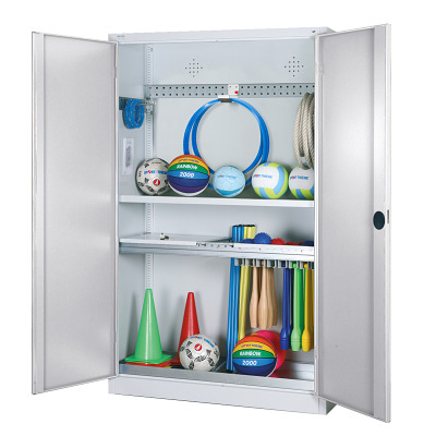 C+P Modulaire kast voor sportuitrusting "Complete uitrusting" met massief plaatstalen draaideuren, HxBxD 195x120x50 cm, Ergo-Lock handgreep, Uniforme vergrendeling