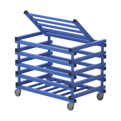 Sport-Thieme Transportwagen 'Zwembad' by Vendiplas, Blauw, Voor grote onderdelen met deksel
