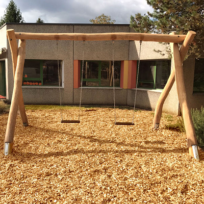Baumann+Trapp Dubbele schommel "Robinie", incl. schommelzitjes, Met stalen anker, 220 cm
