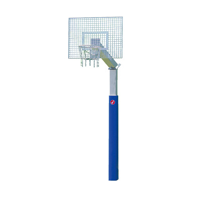 Sport-Thieme Basketbalinstallatie "Fair Play Silent 2.0" met kettingnet, Ring "Outdoor" neerklappend, 120x90 cm