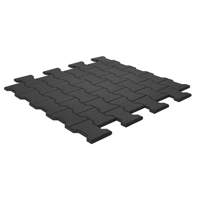 Gum-tech Sportvloer 'Straatstenen', 110x100x2,5 cm