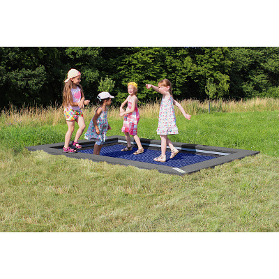 Hally-Gally Bodemtrampoline "2000 Mini", Medium grijs, Blauw