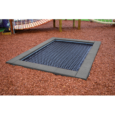 Hally-Gally Bodemtrampoline "2000", Medium grijs, Zwart
