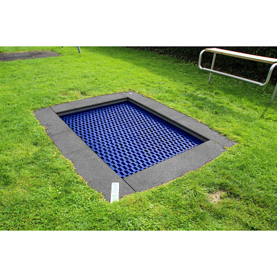 Hally-Gally Bodemtrampoline "2012", Medium grijs, Blauw