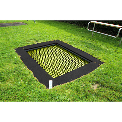 Hally-Gally Bodemtrampoline "2012", Zwart, Neon-groen