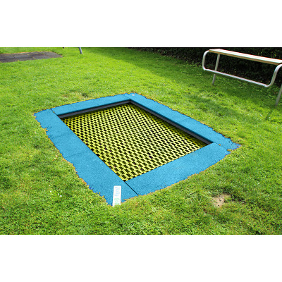 Hally-Gally Bodemtrampoline "2012", Lichtblauw, Neon-groen