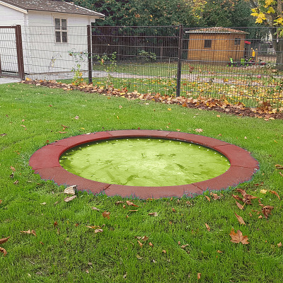 Hally-Gally Bodemtrampoline "Circus Maximus", Rood-bruin, Neon-groen