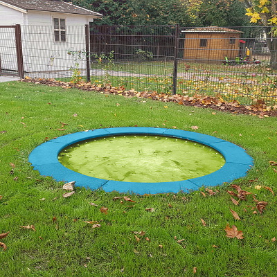 Hally-Gally Bodemtrampoline "Circus Maximus", Lichtblauw, Neon-groen