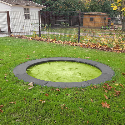Hally-Gally Bodemtrampoline "Circus Maximus", Medium grijs, Neon-groen