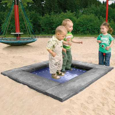 Hally-Gally Bodemtrampoline "Piccolino", Medium grijs, Blauw