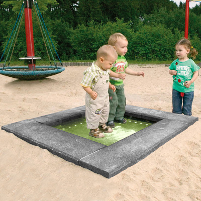 Hally-Gally Bodemtrampoline "Piccolino", Medium grijs, Neon-groen