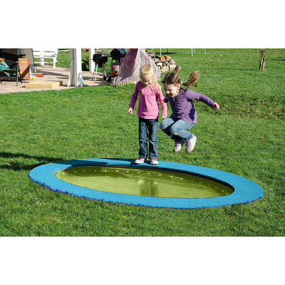 Hally-Gally Bodemtrampoline "Saturnus", Lichtblauw, Neon-groen