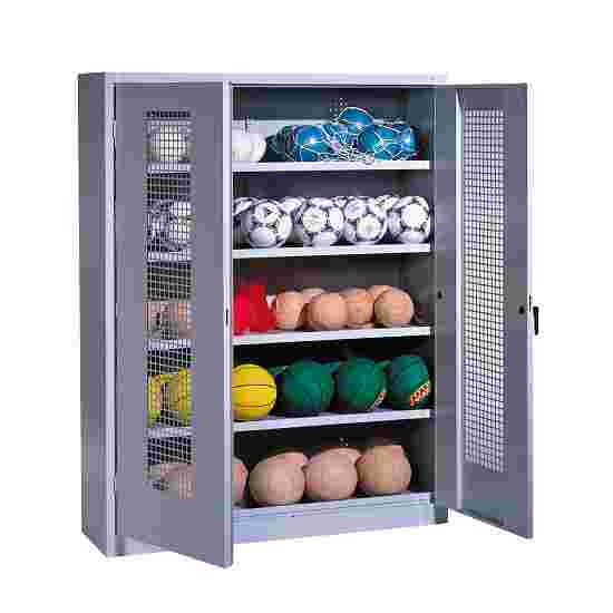 C+P Ballenkast (HxBxD195x150x50 cm, met geperforeerde plaatstaal vleugeldeuren, type 3) Lichtgrijs (RAL 7035), Lichtgrijs (RAL 7035), Afzonderlijk slot per kast, Ergo-Lock handgreep