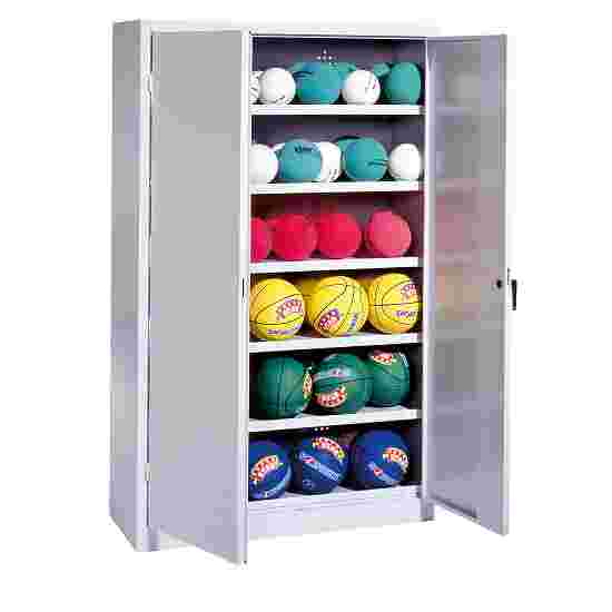 C+P Ballenkast (HxBxD195x93x50 cm, met plaatstaal vleugeldeuren, type 3) Lichtgrijs (RAL 7035), Lichtgrijs (RAL 7035), Uniforme vergrendeling