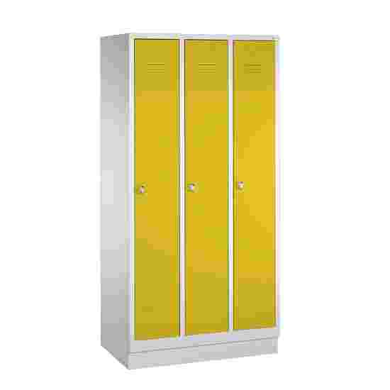 C+P Garderobekast/locker 180x90x50 cm/ 3 vakken, Fel geel (RDS 080 80 60)