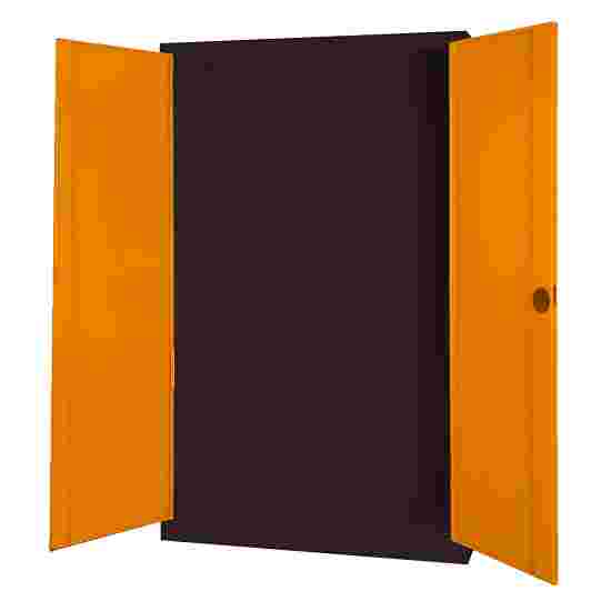 C+P (HxBxD195x120x50 cm, met geperforeerde plaatstaal vleugeldeuren) Geel-oranje (RAL 2000), Antraciet (RAL 7021), Afzonderlijk slot per kast, Handvat