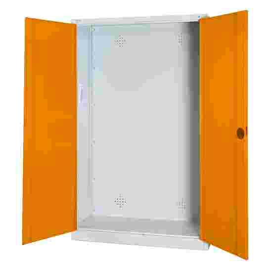 C+P (HxBxD195x120x50 cm, met geperforeerde plaatstaal vleugeldeuren) Geel-oranje (RAL 2000), Lichtgrijs (RAL 7035), Afzonderlijk slot per kast, Ergo-Lock handgreep