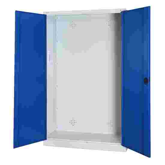 C+P (HxBxD195x120x50 cm, met geperforeerde plaatstaal vleugeldeuren) Gentiaanblauw (RAL 5010), Lichtgrijs (RAL 7035), Uniforme vergrendeling, Handvat