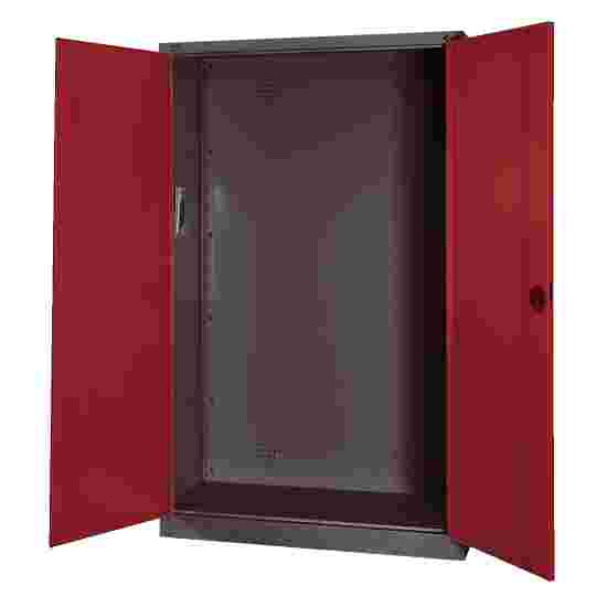 C+P Modulaire sportmateriaalkast (HxBxD195x120x50 cm, met geperforeerde plaatstaal vleugeldeuren) Robijnrood (RAL 3003), Antraciet (RAL 7021), Afzonderlijk slot per kast, Handvat