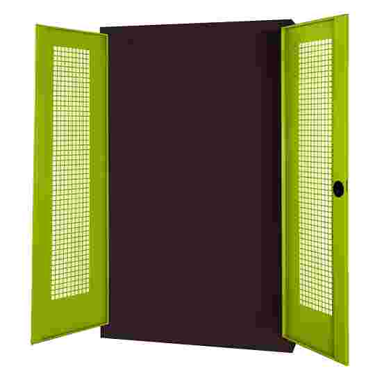 C+P Modulaire sportmateriaalkast (HxBxD195x120x50 cm, met geperforeerde plaatstaal vleugeldeuren) Viridiaangroen (RDS 110 80 60), Antraciet (RAL 7021), Afzonderlijk slot per kast, Handvat