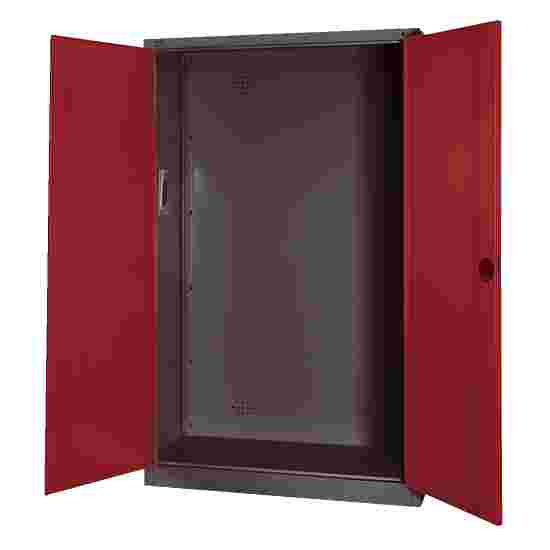 C+P Modulaire sportmateriaalkast (HxBxD195x120x50 cm, met geperforeerde plaatstaal vleugeldeuren) Robijnrood (RAL 3003), Antraciet (RAL 7021), Afzonderlijk slot per kast, Ergo-Lock handgreep