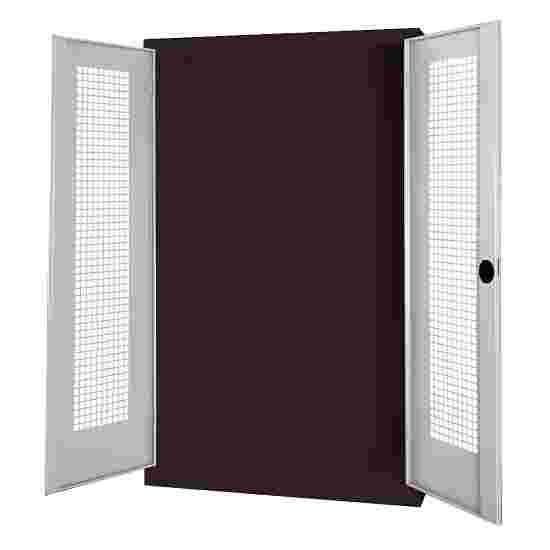 C+P Modulaire sportmateriaalkast (HxBxD195x120x50 cm, met geperforeerde plaatstaal vleugeldeuren) Lichtgrijs (RAL 7035), Antraciet (RAL 7021), Afzonderlijk slot per kast, Ergo-Lock handgreep