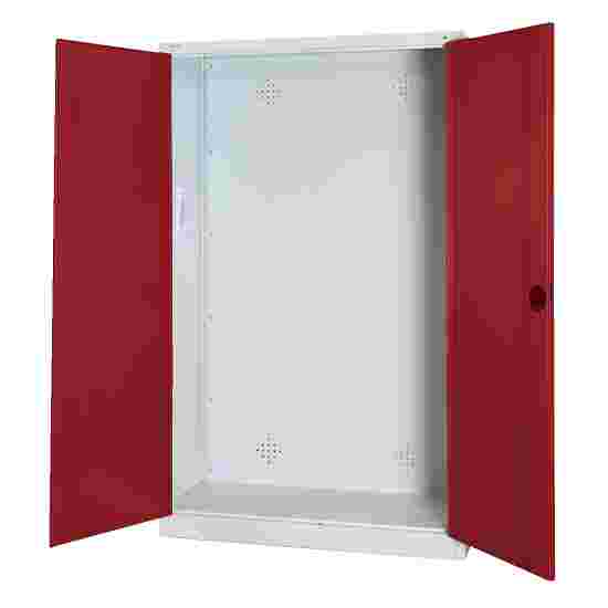 C+P Modulaire sportmateriaalkast (HxBxD195x120x50 cm, met geperforeerde plaatstaal vleugeldeuren) Robijnrood (RAL 3003), Lichtgrijs (RAL 7035), Uniforme vergrendeling, Handvat
