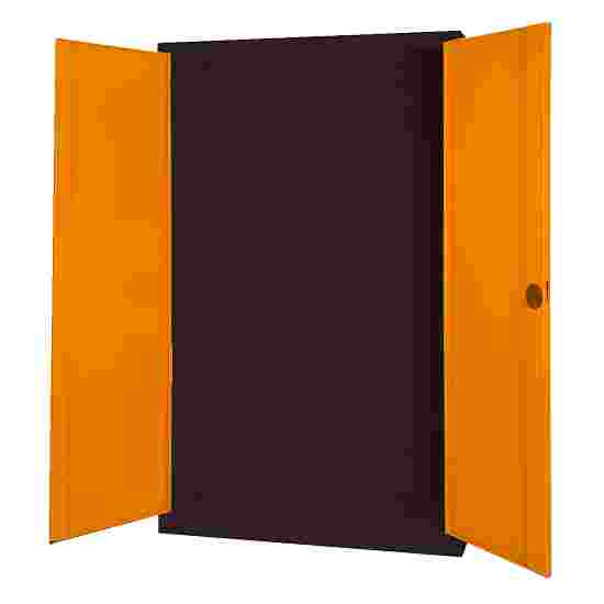 C+P Modulaire sportmateriaalkast (HxBxD195x120x50 cm, met geperforeerde plaatstaal vleugeldeuren) Geel-oranje (RAL 2000), Antraciet (RAL 7021), Uniforme vergrendeling, Ergo-Lock handgreep