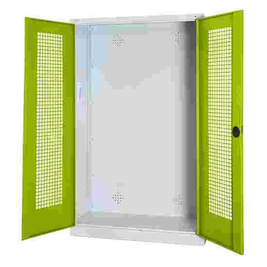 C+P Modulaire sportmateriaalkast (HxBxD195x120x50 cm, met geperforeerde plaatstaal vleugeldeuren) Viridiaangroen (RDS 110 80 60), Lichtgrijs (RAL 7035), Uniforme vergrendeling, Ergo-Lock handgreep
