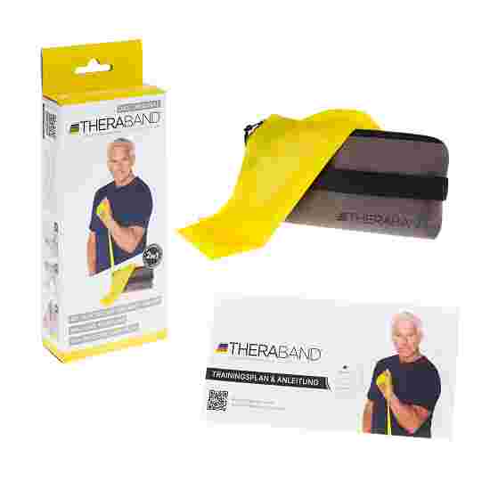 TheraBand Fitnessband 250 cm in opbergtasje met ritssluiting Geel, licht