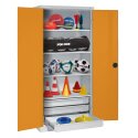 C+P Sportmateriaalkast Geel-oranje (RAL 2000), Handvat, Lichtgrijs (RAL 7035), Afzonderlijk slot per kast, Geel-oranje (RAL 2000), Lichtgrijs (RAL 7035), Afzonderlijk slot per kast, Handvat
