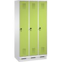 C+P Garderobekast/locker "S 3000 Evolo", vakbreedte 30 cm, met sokkel 180x90x50 cm/ 3 vakken, Viridiaangroen (RDS 110 80 60)