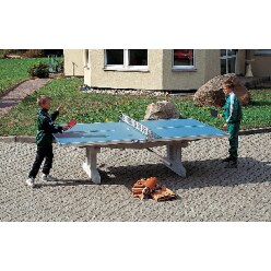 Sport-Thieme Polymeerbeton tafeltennistafel "Premium"   Blauw, Korte poot, vrijstaand