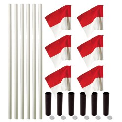 Sport-Thieme® Grenspalen-Set "Allround" Paal wit, vlag rood-wit