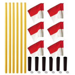 Sport-Thieme® Grenspalen-Set "Allround" Paal geel, vlag rood-wit